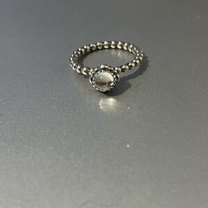 Pandora silver ring with clear stone  sz 7